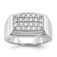 10K White Gold Lab Grown Diamond VS/SI FGH Men's Ring