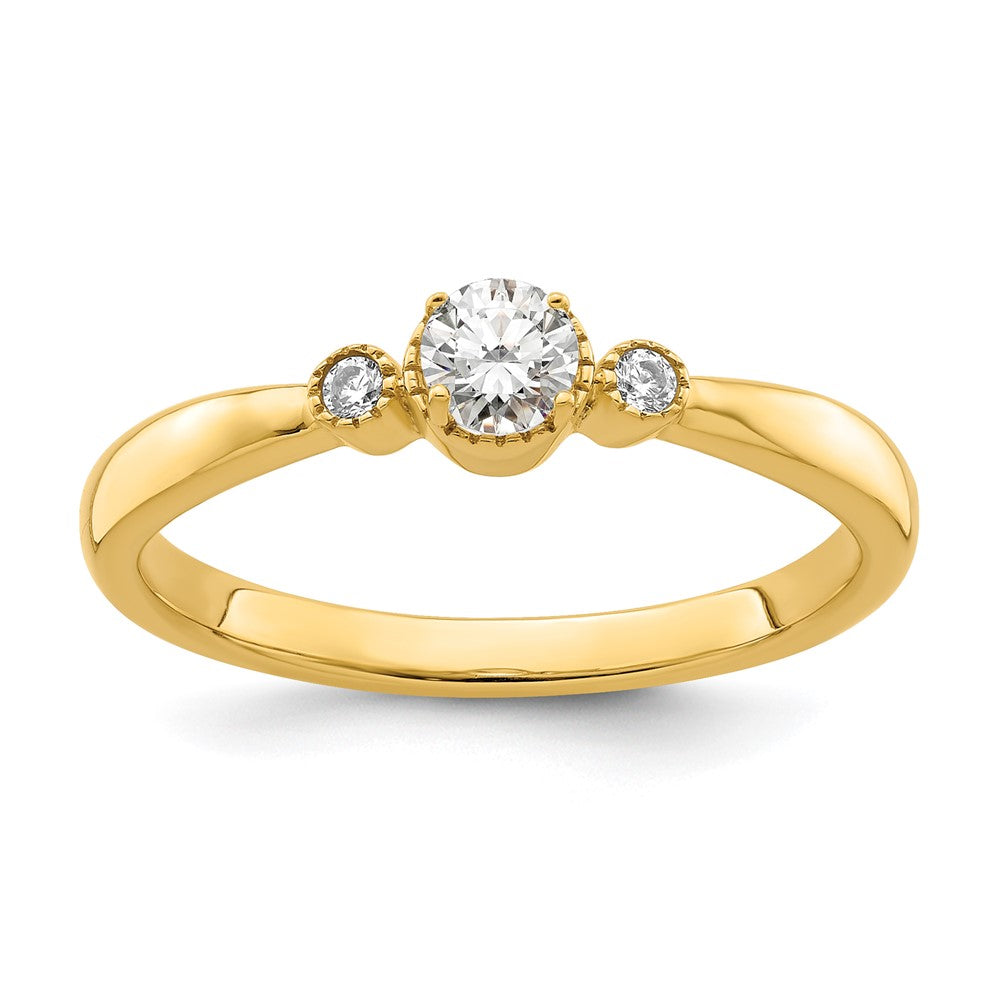 14k 1/4ct Lab Grown Diamond VS/SI+ G+ Comp Petite Eng Ring