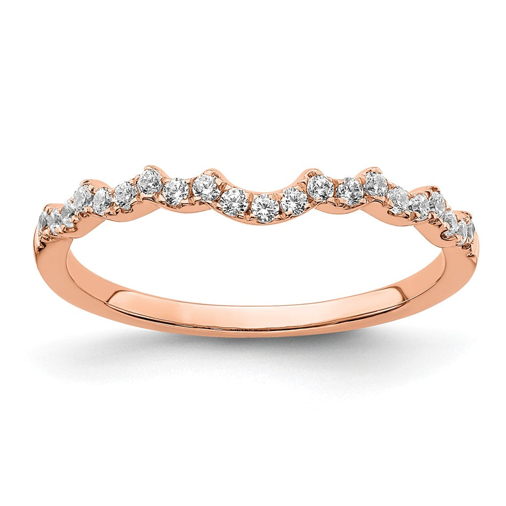 14k Rose Gold 1/5 ct Lab Grown Diamond VS/SI+ G+ Wedding Band