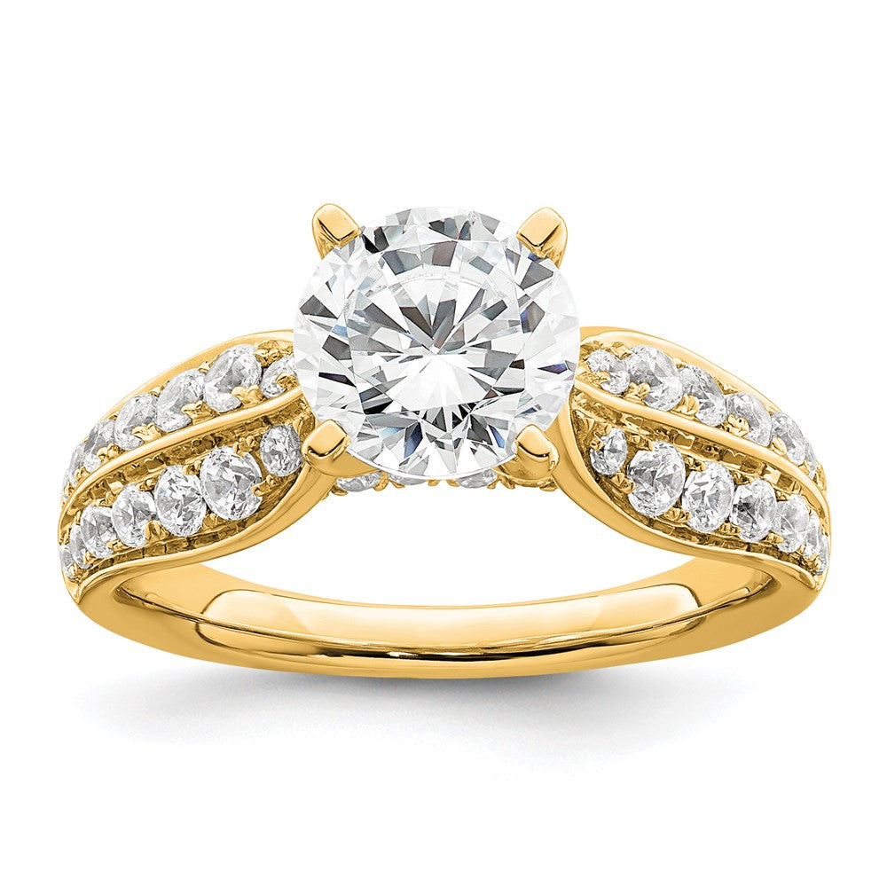 14k 1 5/8ct Lab Grown Diamond VS/SI+ G+ Round Complete Eng Ring