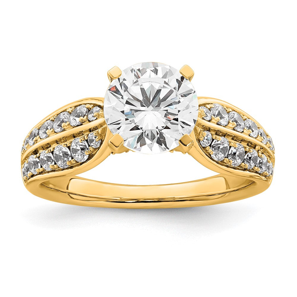 14k 2 1/8ct Lab Grown Diamond VS/SI+ G+ Round Complete Eng Ring