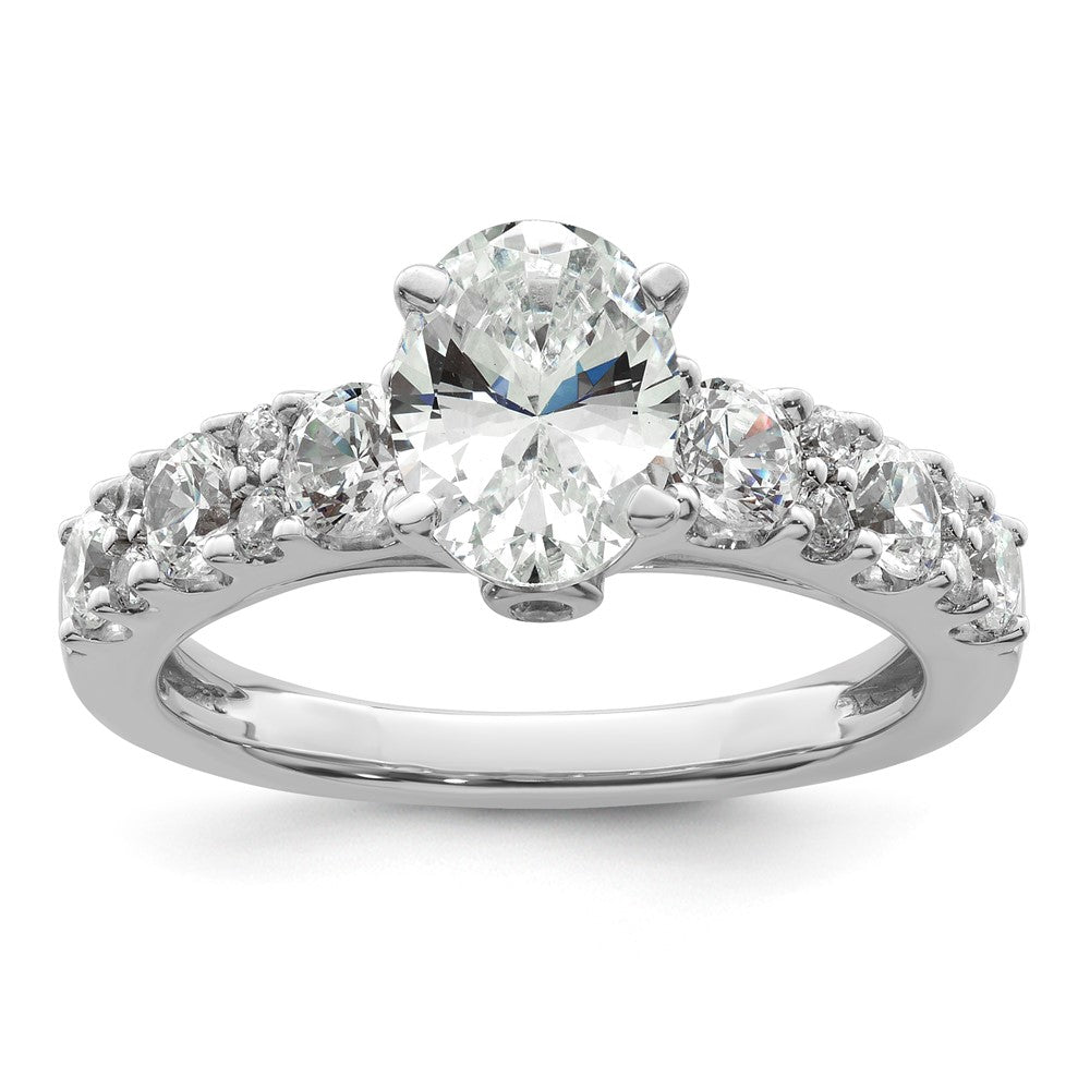 14kw 2 1/4ct Lab Grown Diamond VS/SI+ G+ Oval Complete Eng Ring