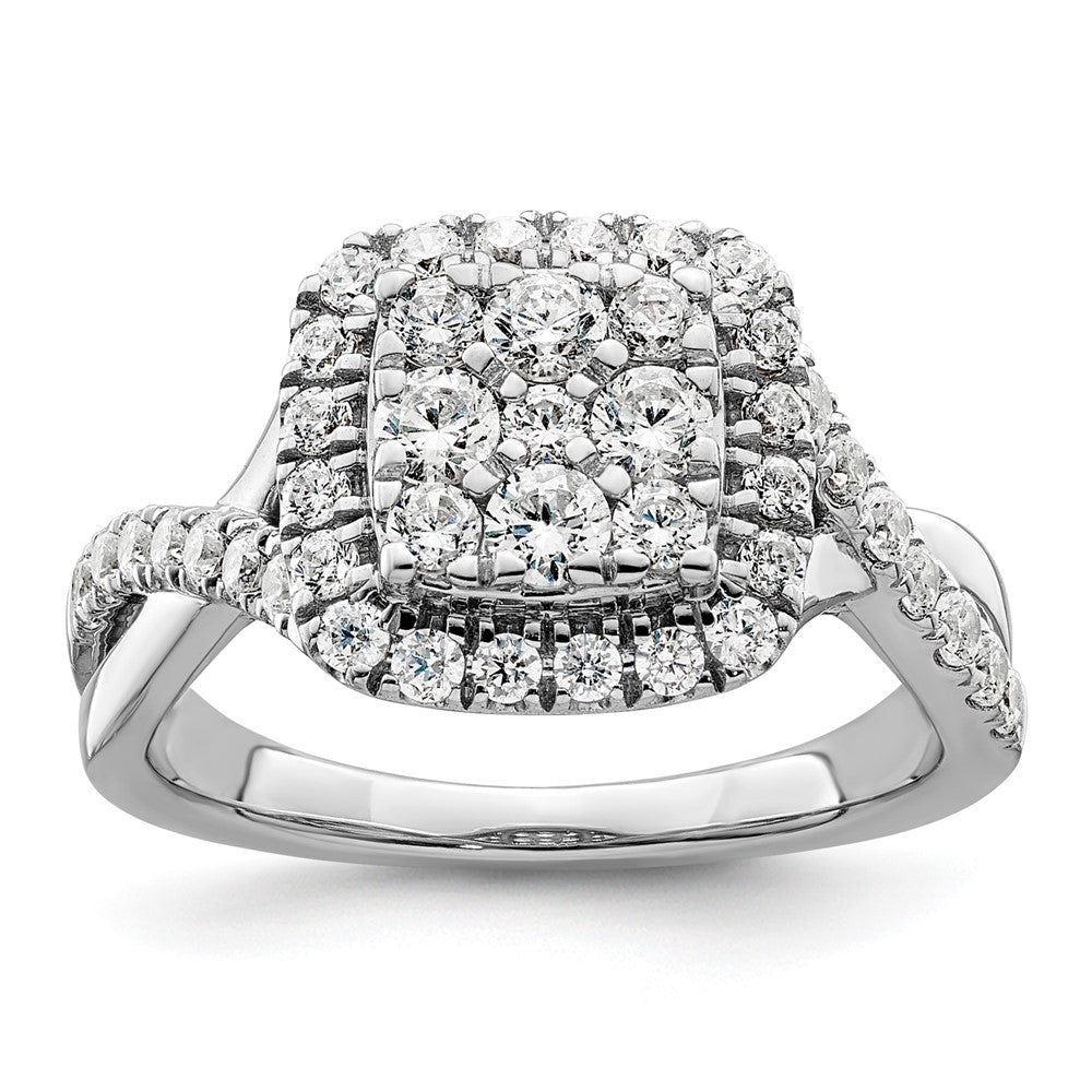 14kw 1ct Lab Grown Diamond VS/SI+ G+ Complete Cluster Eng Ring
