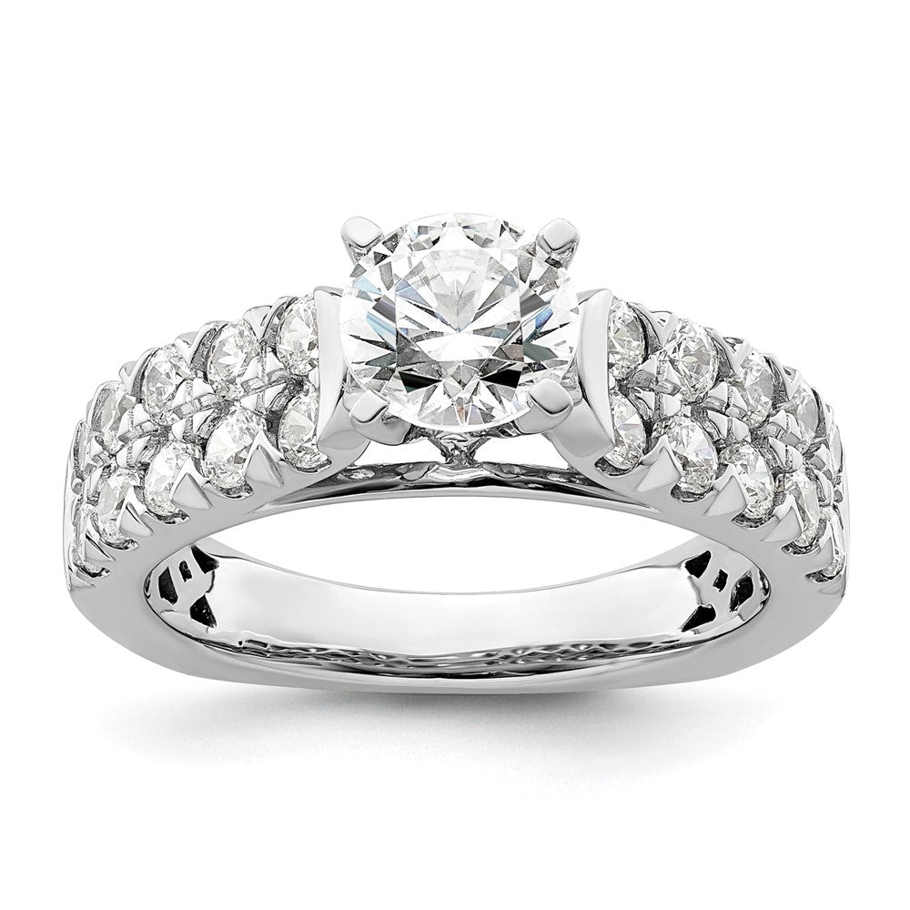 14k White Gold 1 1/10 ct Lab Grown Dia VS/SI+ G+ 1 ct Center Semi Eng Ring