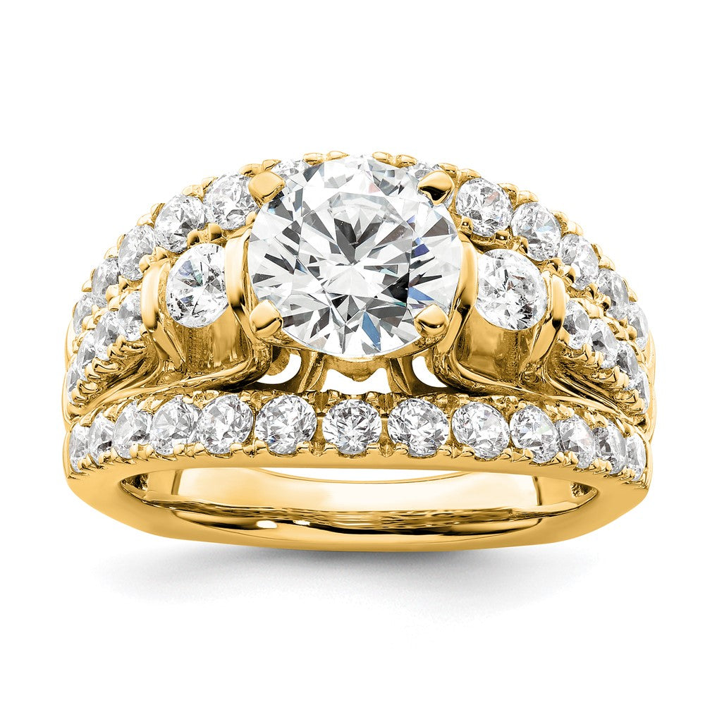 14k 1 3/8ct Lab Grown Diamond VS/SI+ G+ 1 1/2ct Center Semi Eng Ring