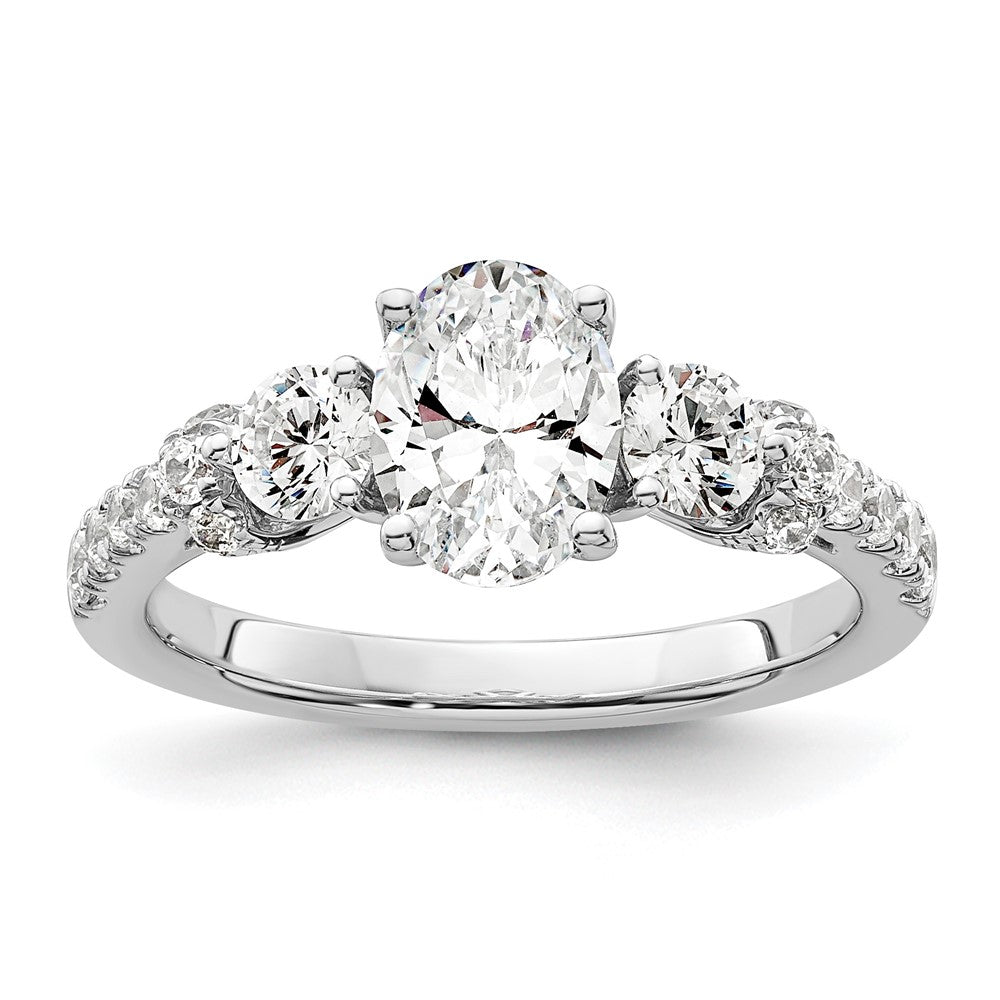 14k White Gold 3/4 ct Lab Grown Diamond VS/SI+ G+ 1 ct Center Semi Eng Ring