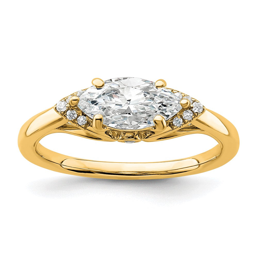 14k 1/20ct Lab Grown Diamond VS/SI+ G+ 1ct Center Marquise Semi Eng Ring