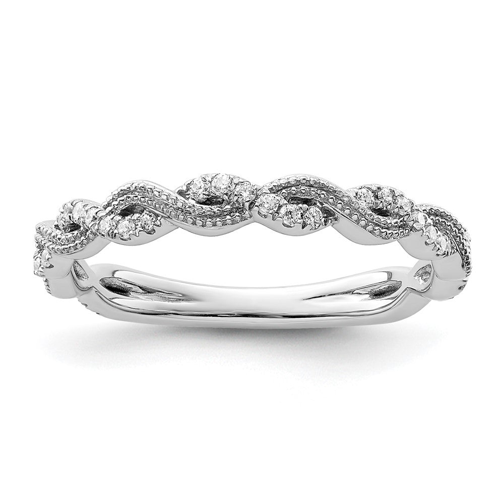 14k White Gold 1/6 ct Lab Grown Diamond VS/SI+ G+ Wedding Band