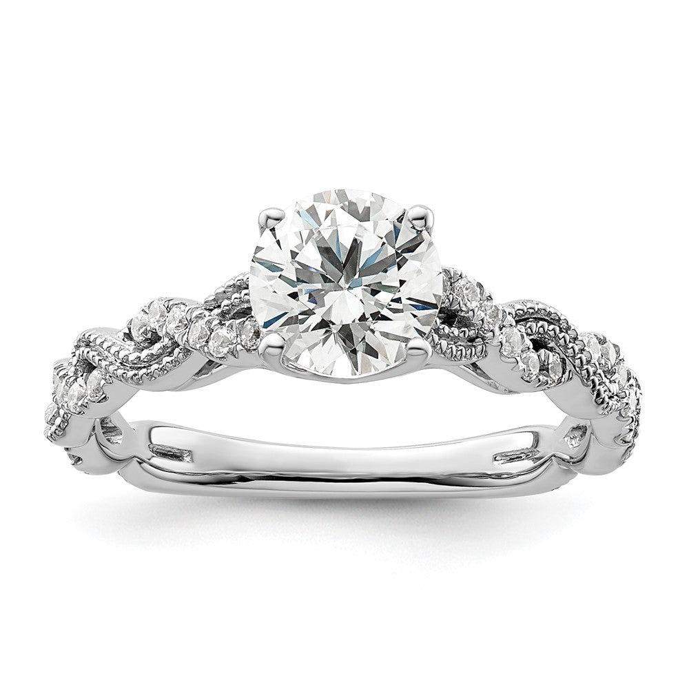 14k White Gold 1/5 ct Lab Grown Dia VS/SI+ G+ 1 ct Center Semi Eng Ring
