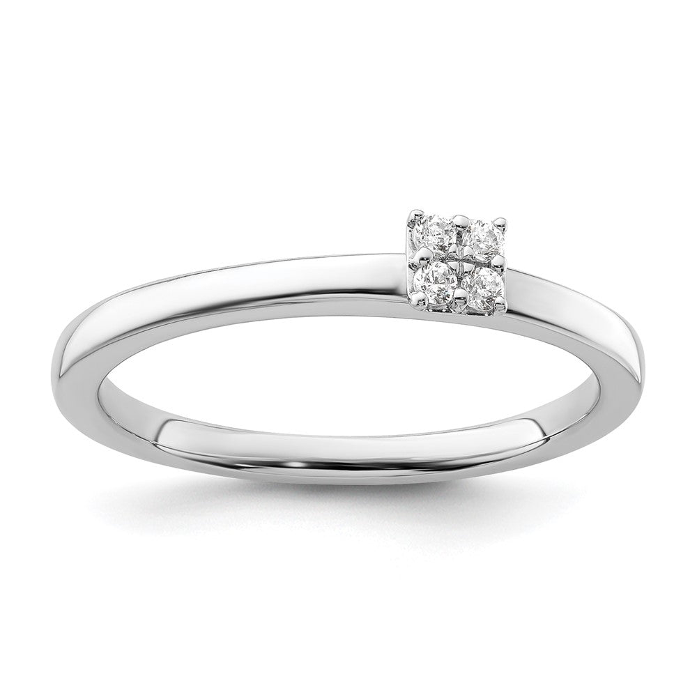 14k White Gold 1/20 ct Lab Grown Diamond VS/SI+ G+ Complete Promise Band
