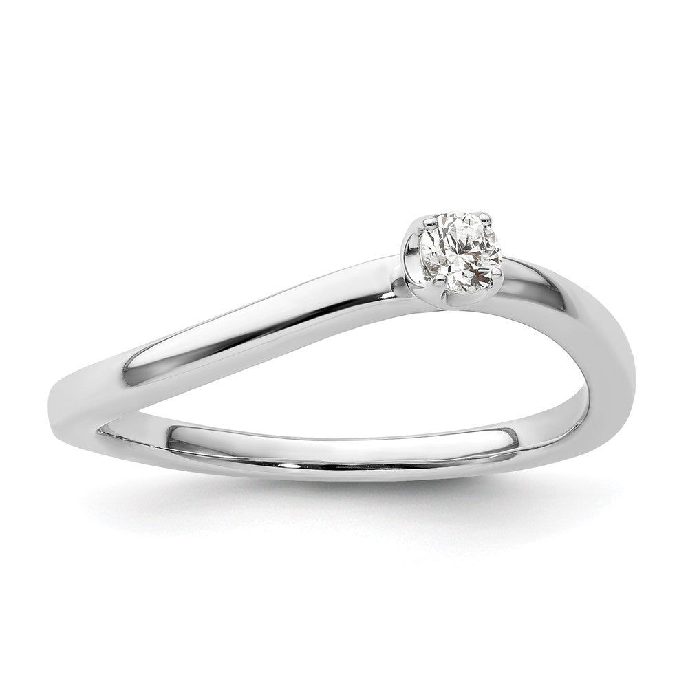 14k White Gold 1/10 ct Lab Grown Diamond VS/SI+ G+ Complete Promise Band