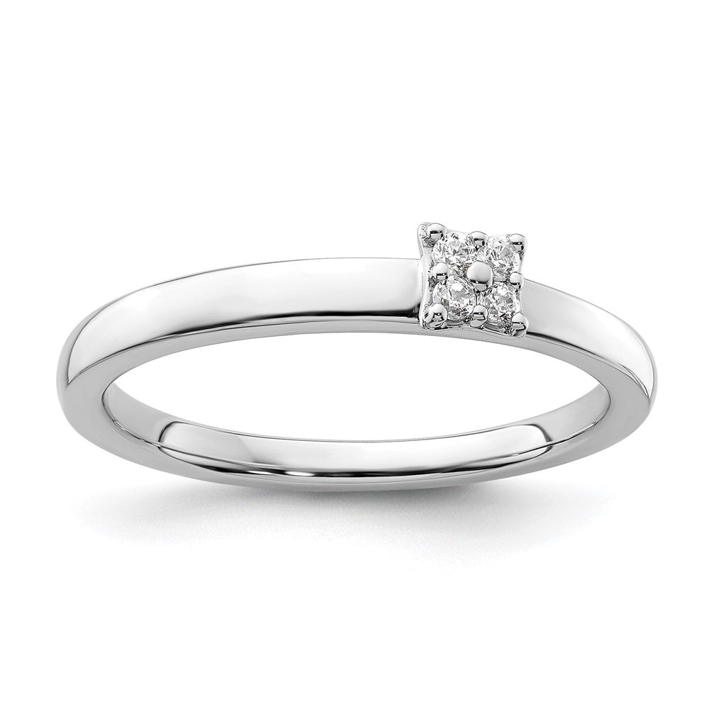 14k White Gold 1/20 ct Lab Grown Diamond VS/SI+ G+ Complete Promise Band