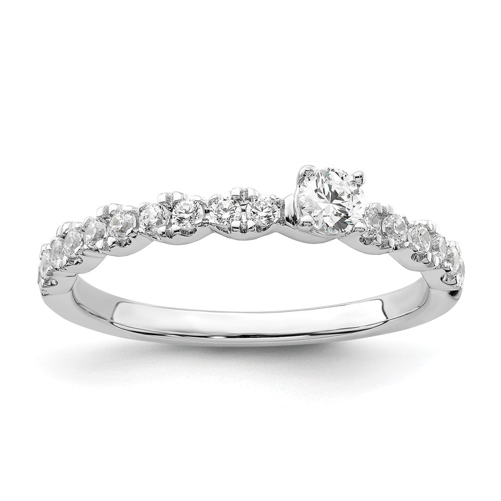 14k White Gold 3/8 ct Lab Grown Dia VS/SI+ G+ Complete Promise Band