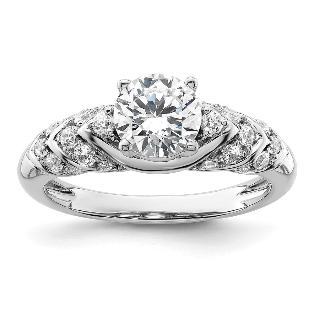 14k White Gold 1/3 ct Lab Grown Diamond VS/SI+ G+ 1 ct Center Semi Eng Ring