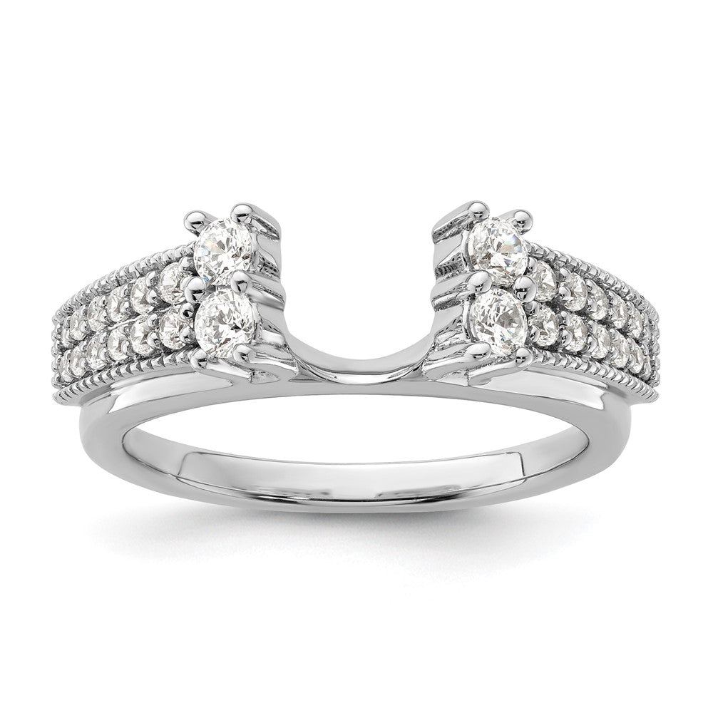 14k White Gold 1/2 ct Lab Grown Diamond VS/SI+ G+ Complete Ring Wrap