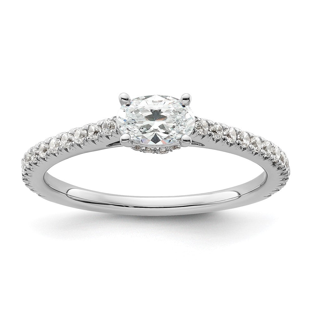 14kw 3/4ct Lab Grown Diamond VS/SI+ G+ East-West Oval Comp Eng Ring