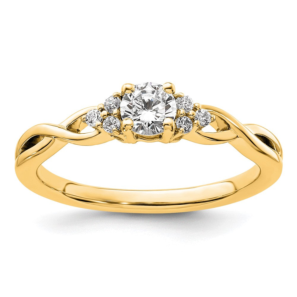 10k 1/3ct Lab Grown Diamond VS/SI+ G+ Round Comp Halo Eng Ring