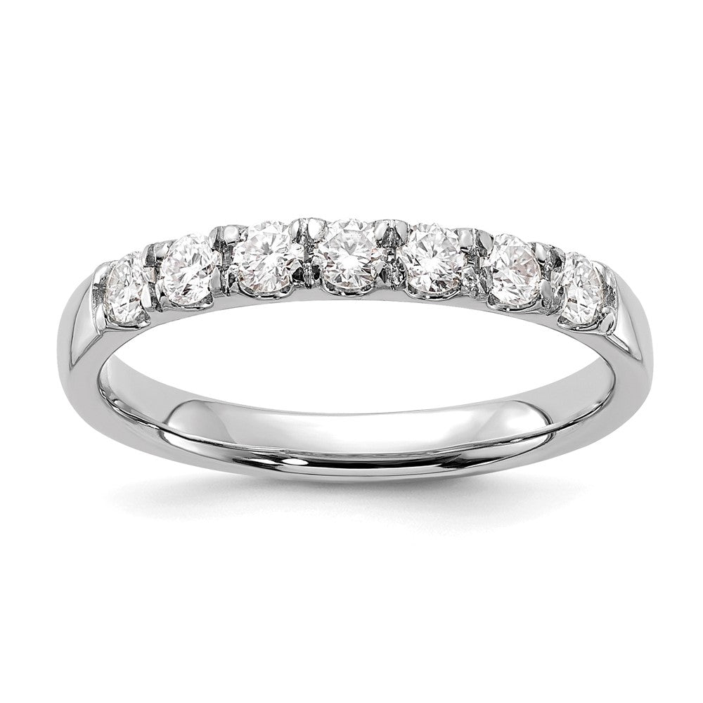 14k White Gold 1/2 ct Lab Grown Diamond VS/SI+ G+ 7 Stone Complete Band