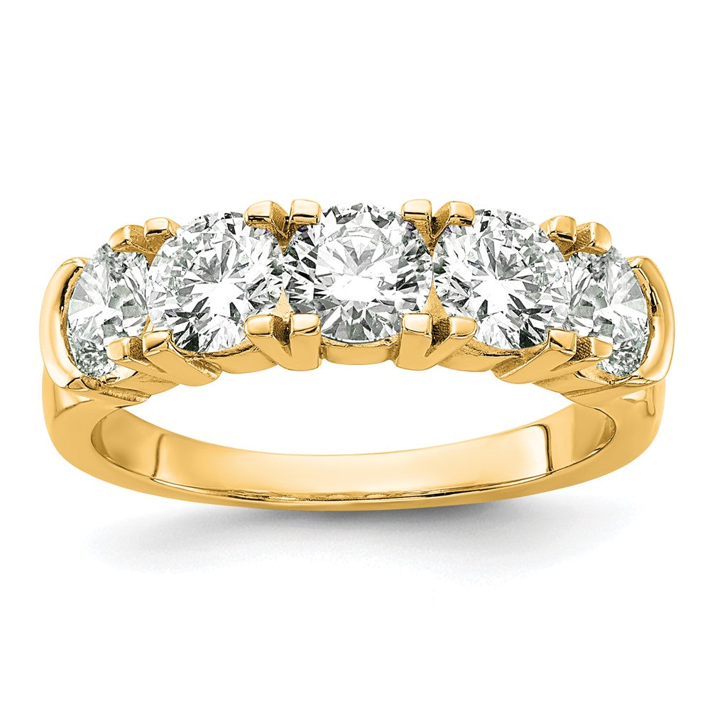 14k 1 3/4 ct Lab Grown Dia VS/SI+ G+ 5 Stone Complete Band
