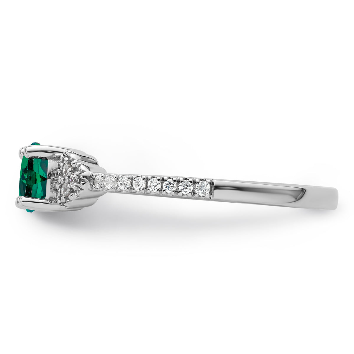 10kw Created Emerald & Lab Grown VS/SI FGH Dia Promise Ring