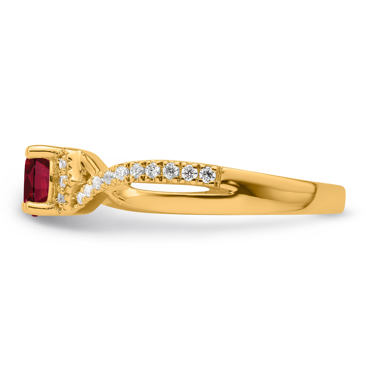 10ky Created Ruby & Lab Grown VS/SI FGH Dia Promise Ring