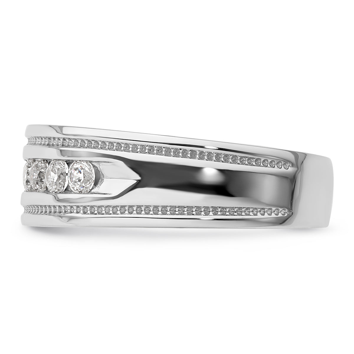 10K White Gold VS/SI FGH Lab Grown Diamond Mens Ring
