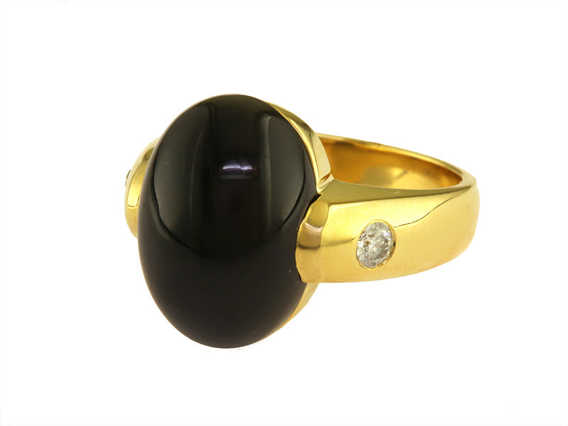 EFFY 14K WHITE GOLD DIAMOND,BLACK ONYX RING