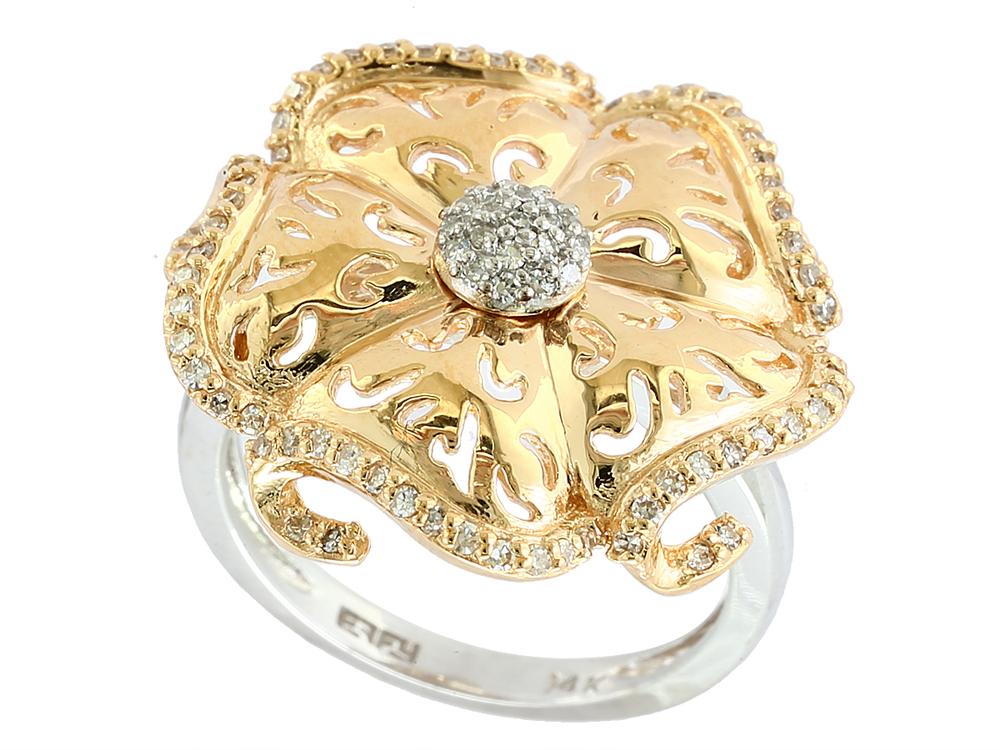 EFFY 14K WHITE and YELLOW GOLD DIAMOND RING