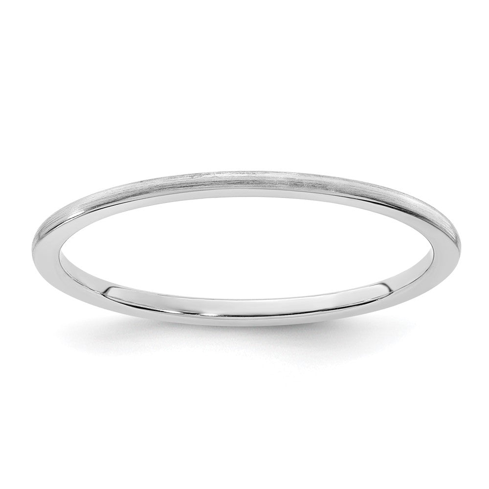 14K White Gold 1.2mm Half Round Satin Stackable Band