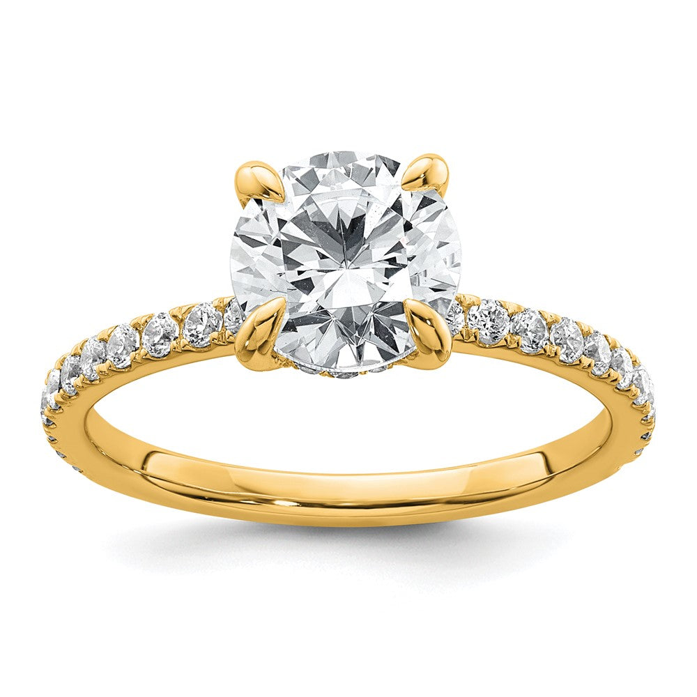 14k 2ct Cert Lab Grown Diamond VS/SI+ G+ Round Comp Solitaire Eng Ring