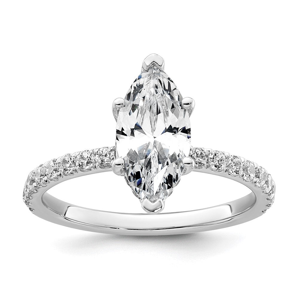 14kw 2 5/8ct Cert Lab Grown Dia VS/SI+ G+ Marquise Comp w/ Flair Eng Ring