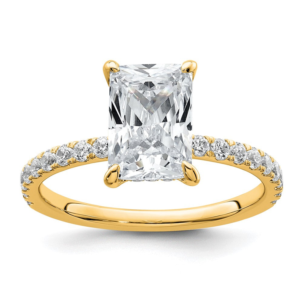 14k 2 3/8ct Cert Lab Grown Dia VS/SI+ G+ Comp Solitaire w/Flair Eng Ring
