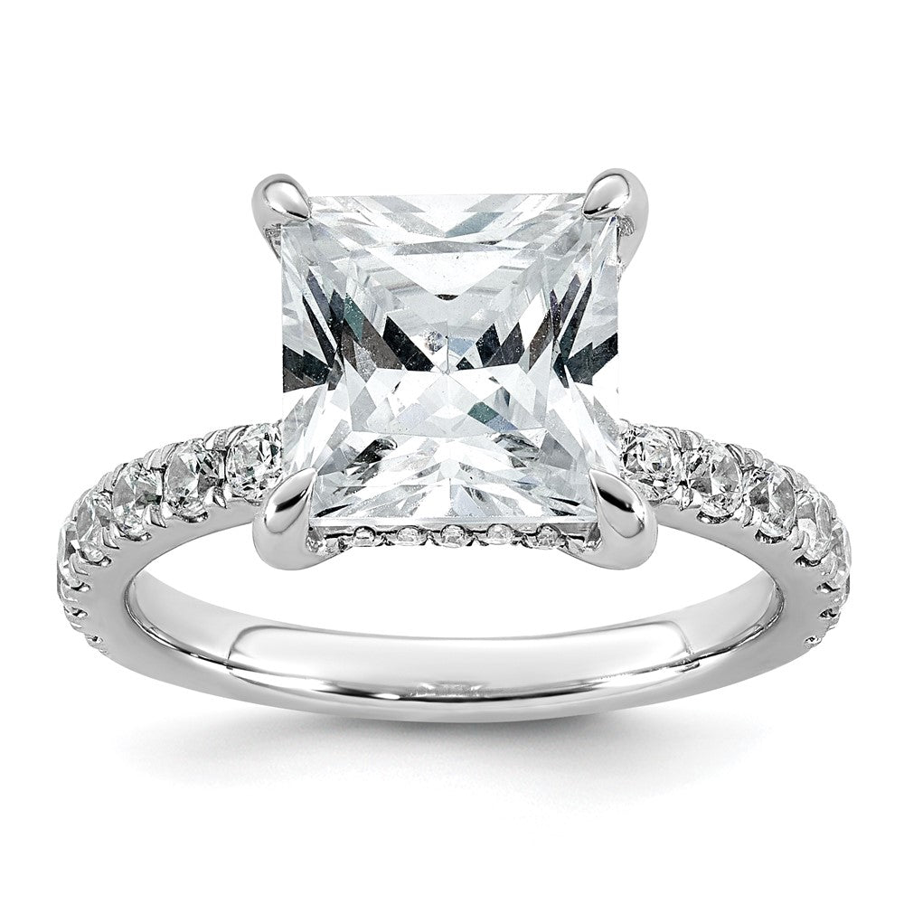 14kw 4 3/8ct Cert Lab Grown Dia VS/SI+ G+ Princess Comp Solitaire Eng Ring
