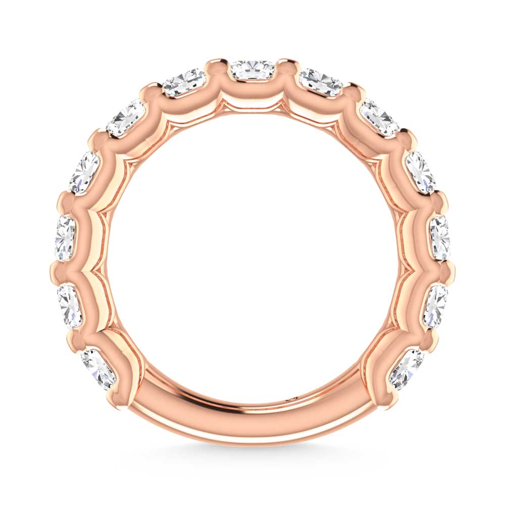 18K Rose Gold 3 3/4 CT Tw. Cushion Shape Lab Grown Diamond Three Forth Eternity Band