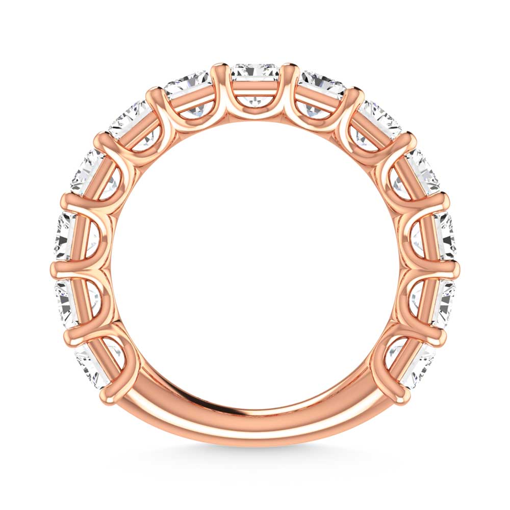 14K Rose Gold 4 3/4 CT Tw. Radiant Shape Lab Grown Diamond Three Forth Eternity Band