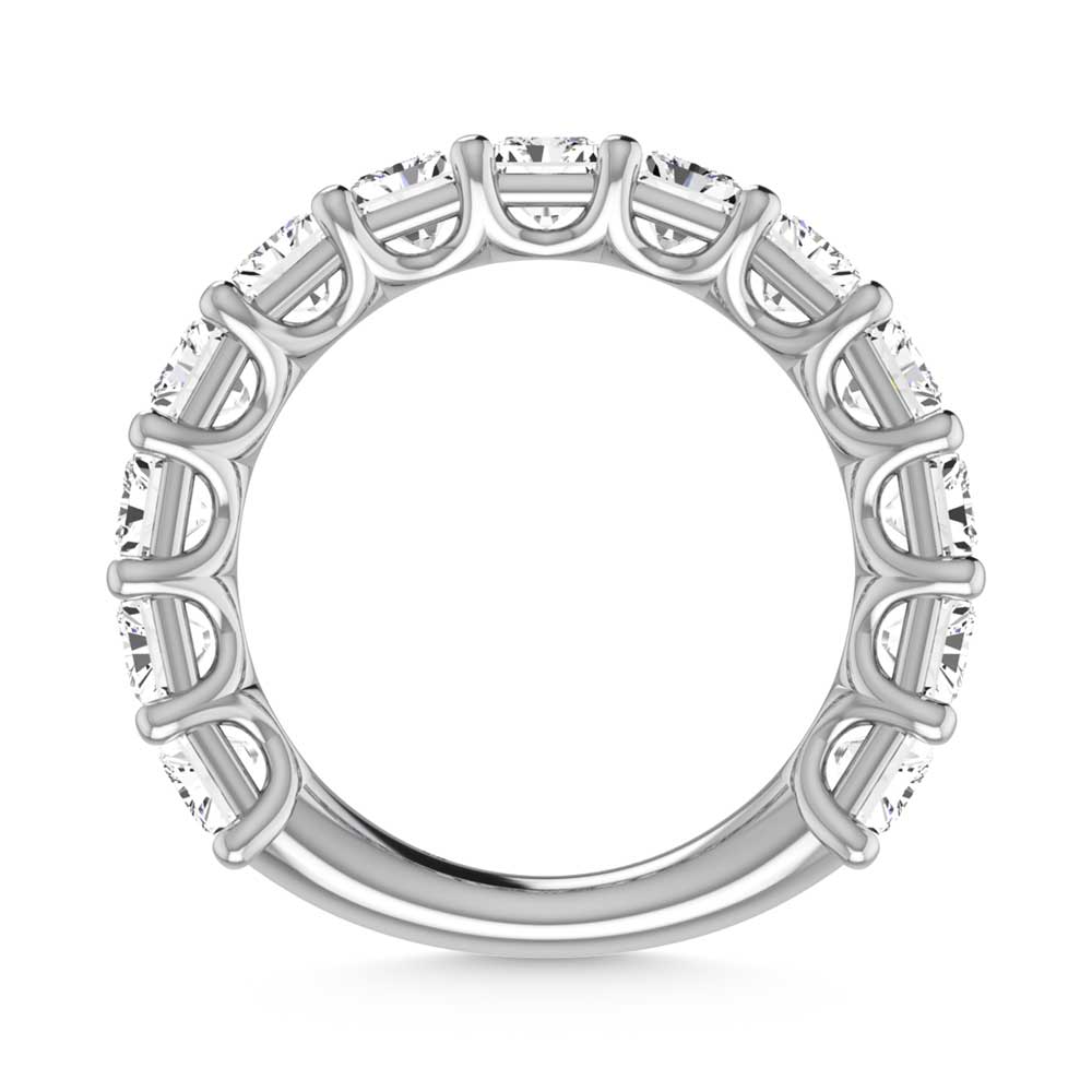 18K White Gold 4 1/4 CT Tw. Radiant Shape Lab Grown Diamond Three Forth Eternity Band