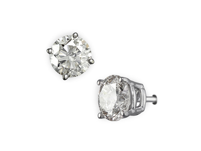EFFY 18K WHITE GOLD DIAMOND EARRINGS