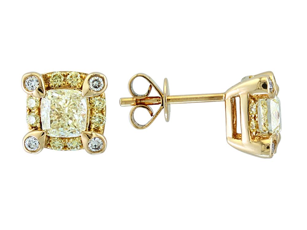 EFFY 14K YELLOW GOLD DIAMOND,NATURAL YELLOW DIAMOND EARRINGS