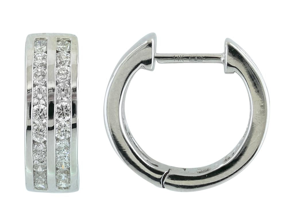 EFFY 14K WHITE GOLD DIAMOND EARRINGS