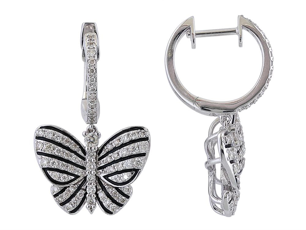 EFFY 14K WHITE GOLD DIAMOND EARRINGS