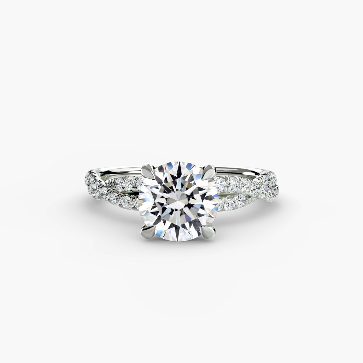 Ring Setting - 18K White Gold (Princess)