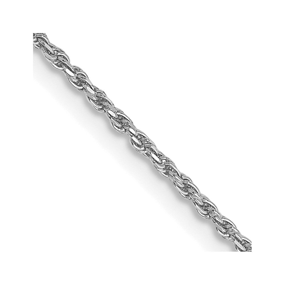 14k WG 1.15mm Diamond-cut Machine-made Rope Chain Anklet