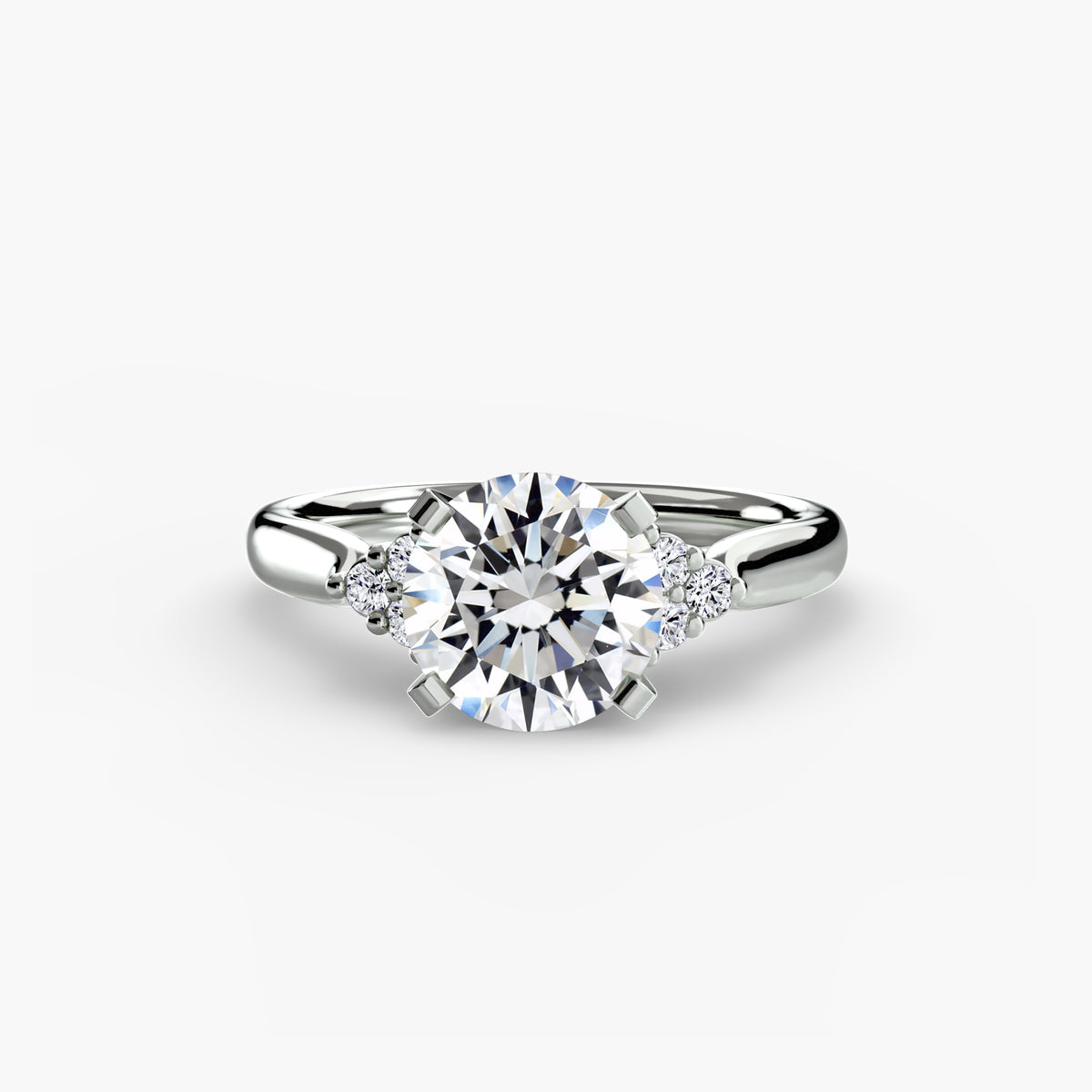 Ring Setting - 18K White Gold (Princess)