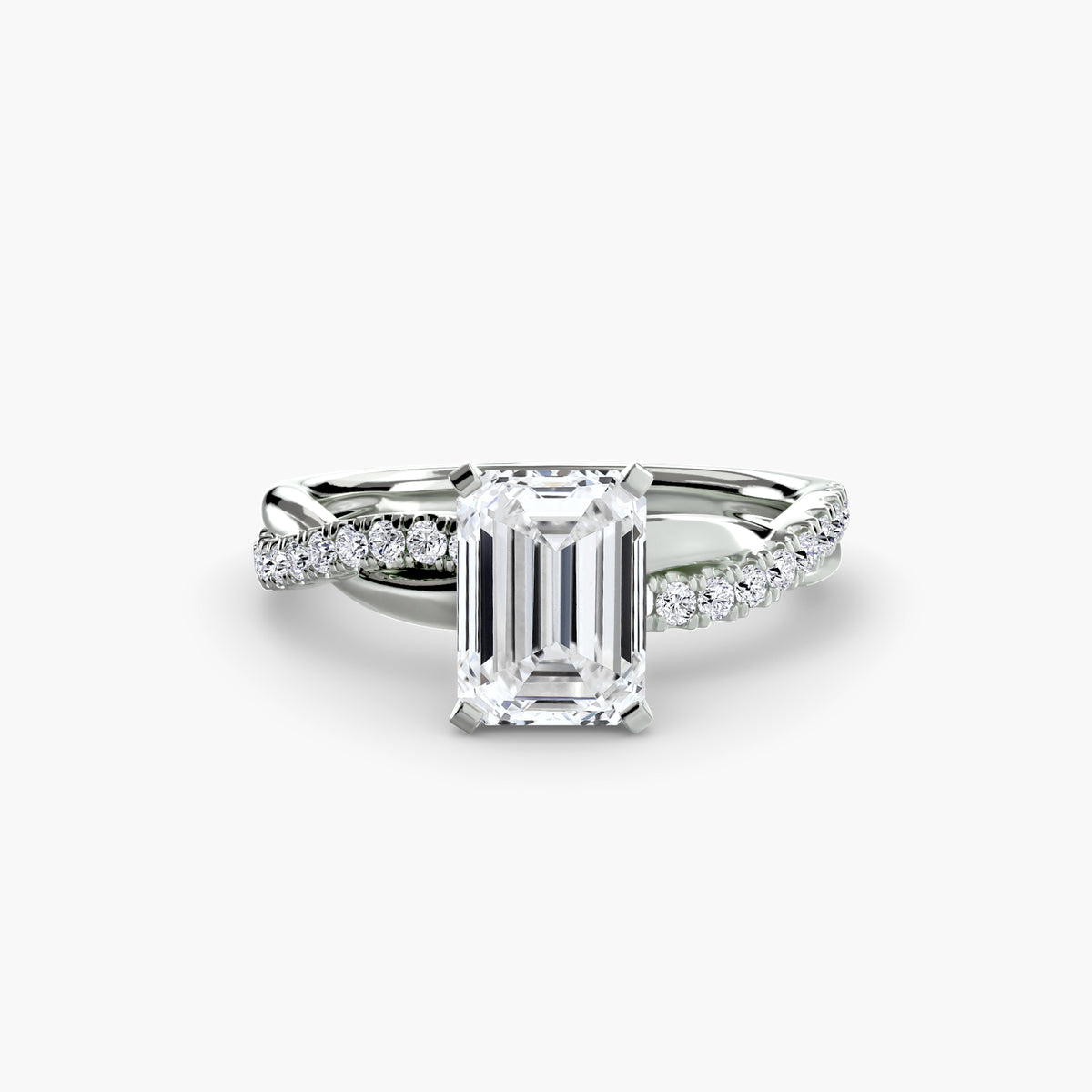 Ring Setting - 14K White Gold (Heart)