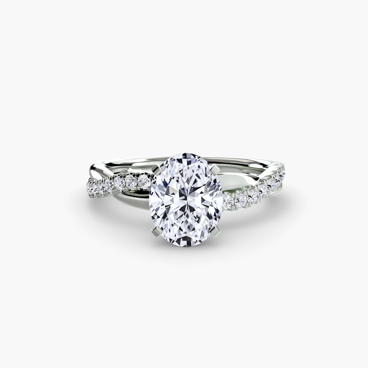 Ring Setting - 14K White Gold (Pear)