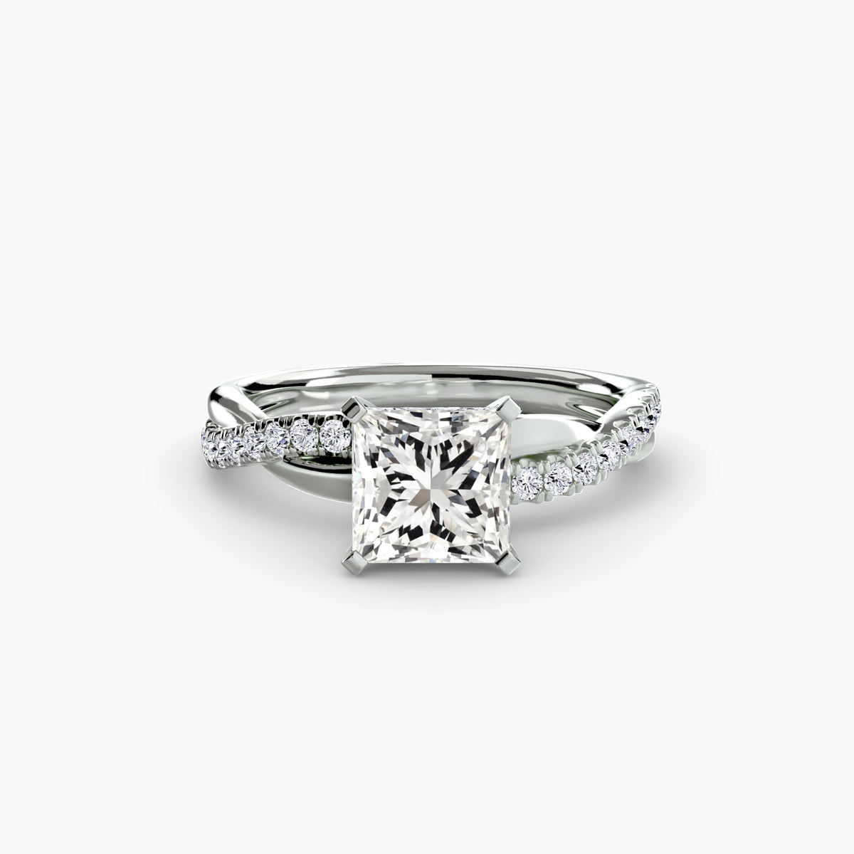 Ring Setting - 14K White Gold (Cushion)