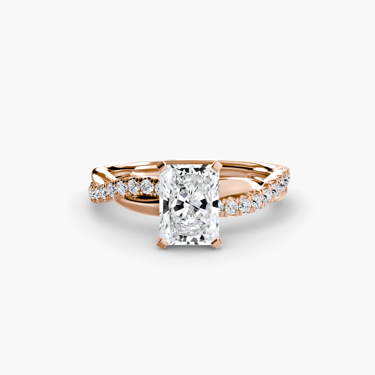 Ring Setting - 18K Rose Gold (Asscher)