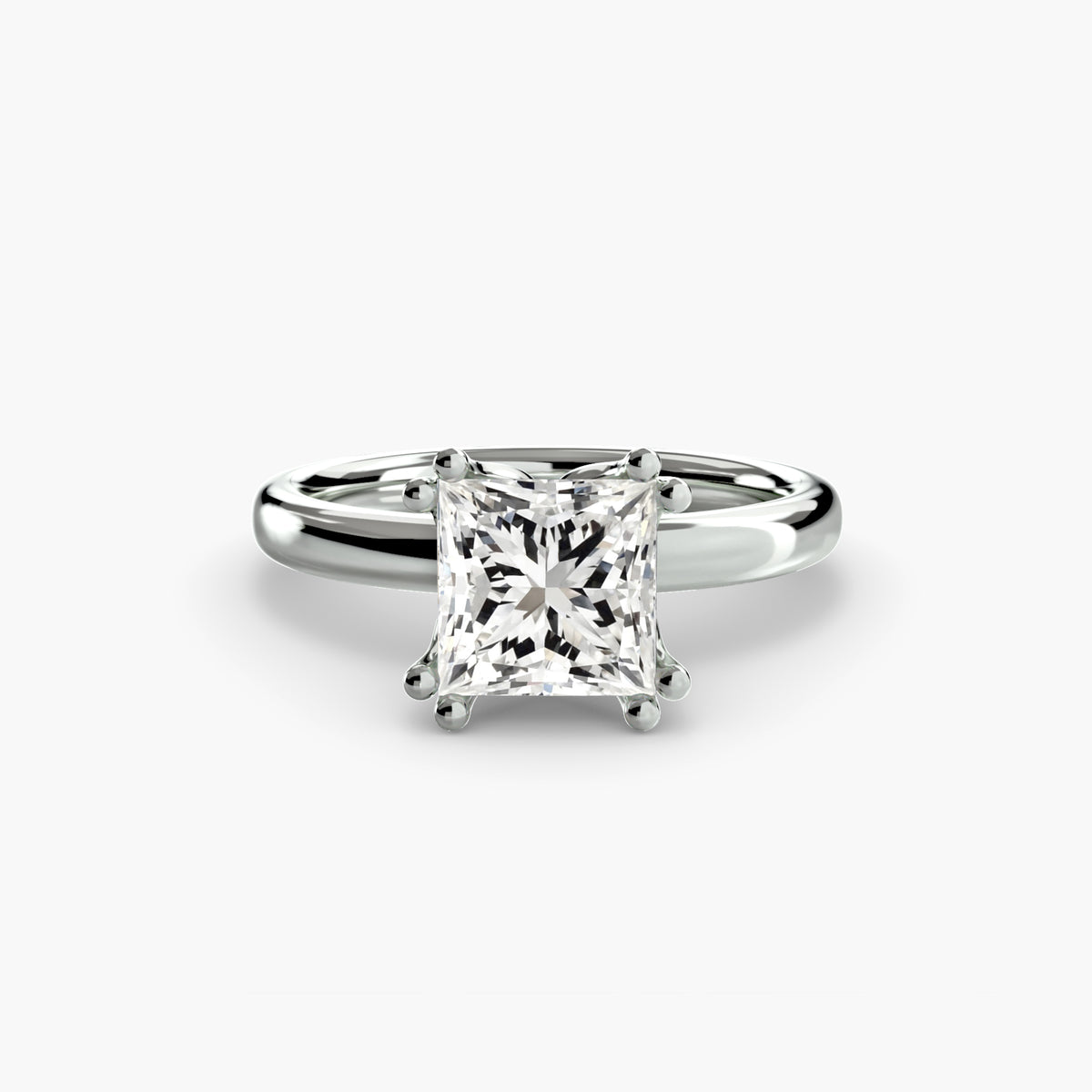 Ring Setting - 14K White Gold (Cushion)