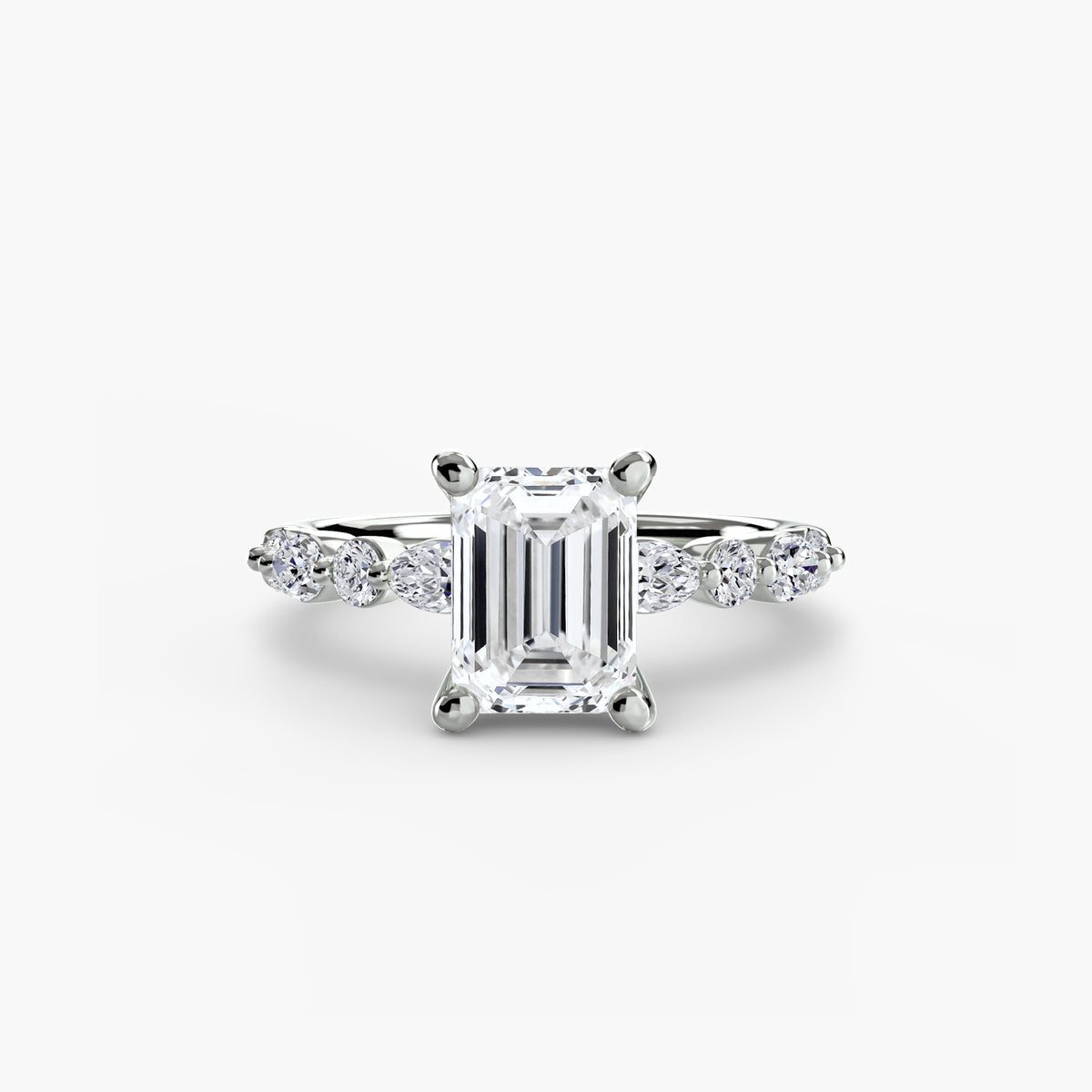 Ring Setting - 18K White Gold (Heart)