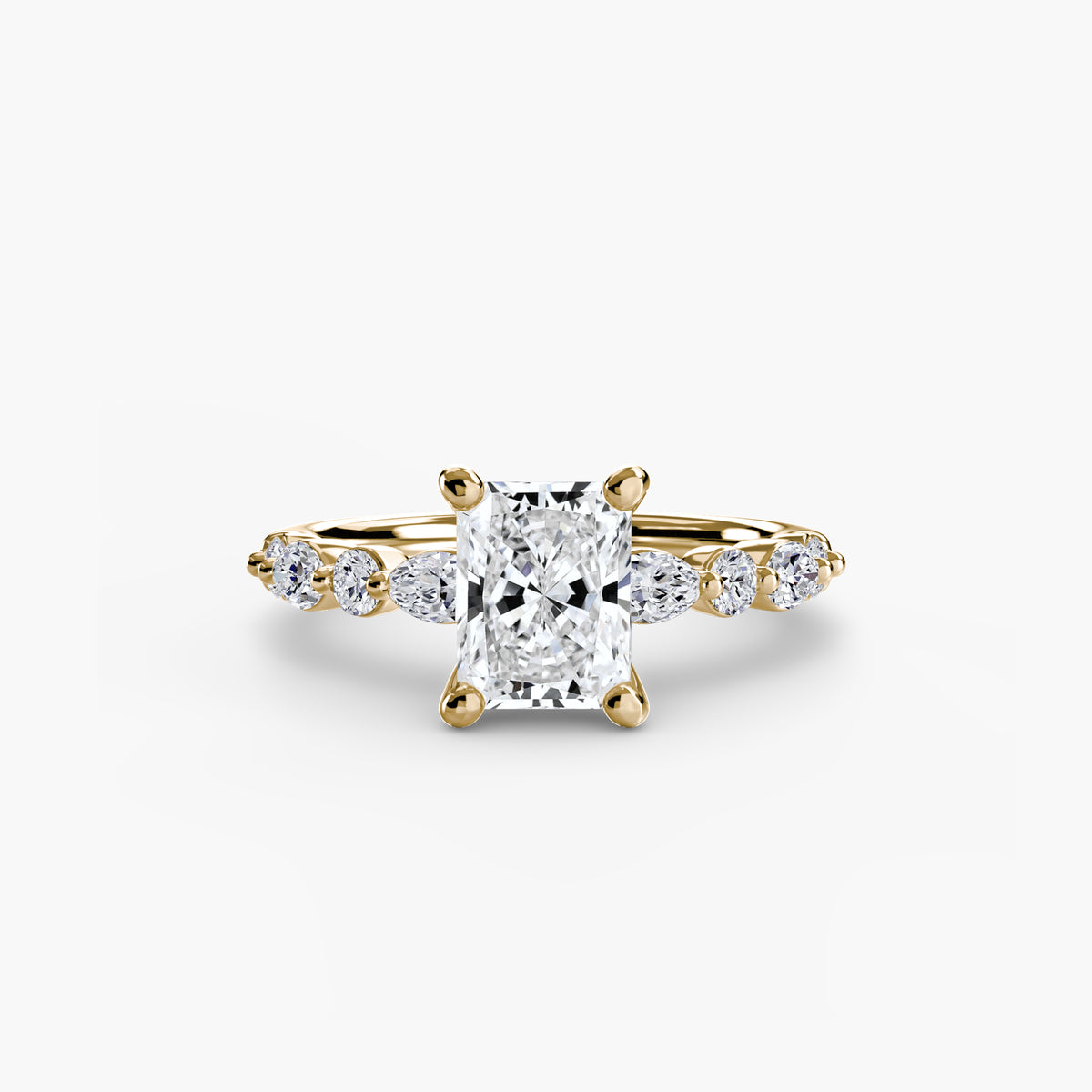 Ring Setting - 18K Yellow Gold (Asscher)